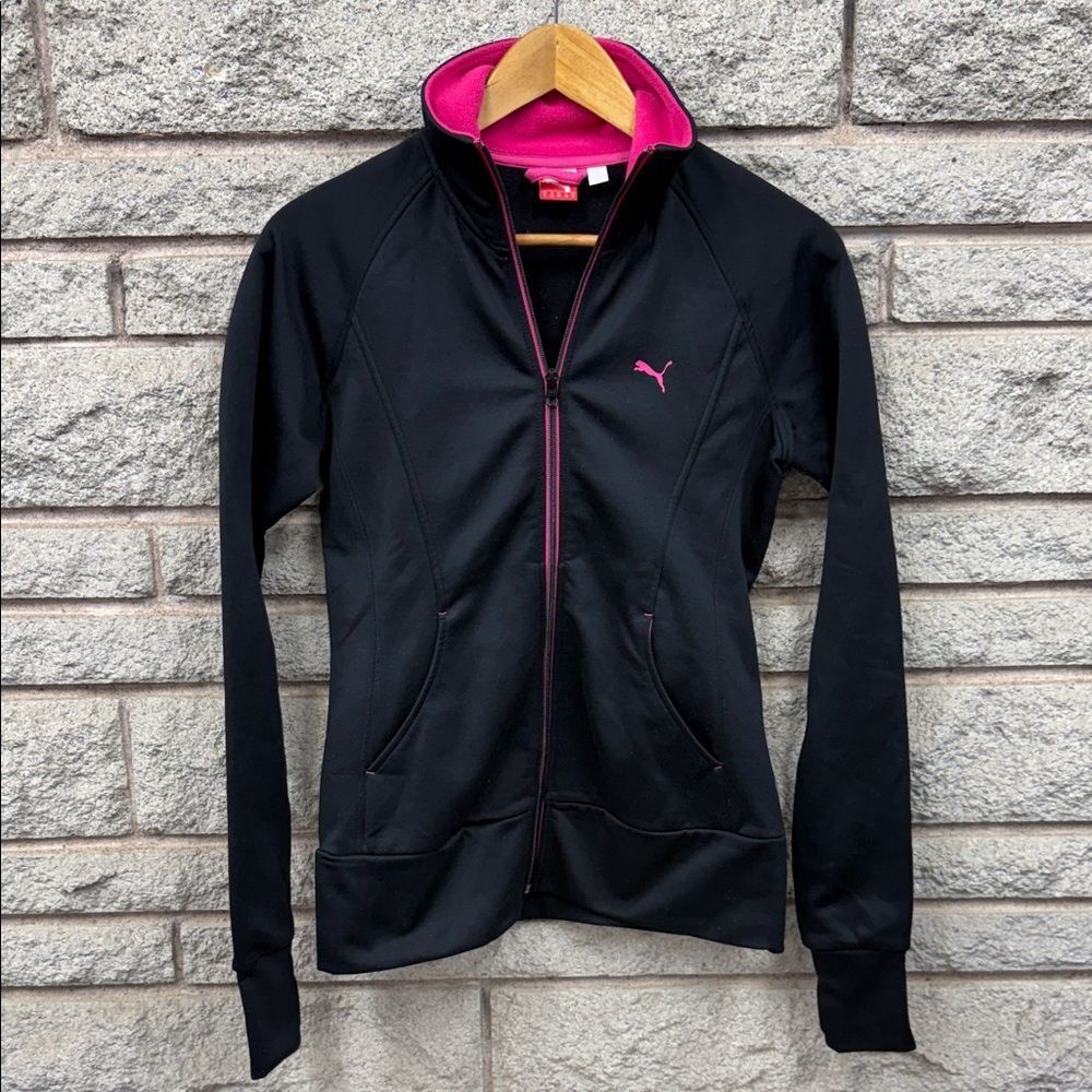 Puma Black Jacket with Pink Highlights